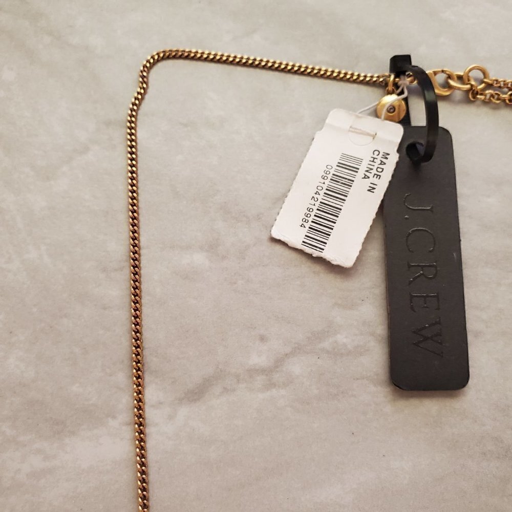 ✨ NEW J.Crew Rhinestones Crystals Mercury Glass Anitqed Statement Necklace ✨ - Picture 2 of 16